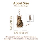 Personalised Cartoon Style Faux Embroidery Pet Photo Plush Bag Charm Keyring Birthday Gift for Pet Lovers