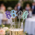 Personalised Multicolour Monogram Design Acrylic Cocktail Stirrers with Letter or Number Wedding Party Drink Decor Anniversary Gift for Bride Groom