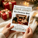 Personalised Photo Collage Christmas Post Flat Greeting Card with 12-Month Reviews and Envelope New Year Christmas Gift for Family Friend