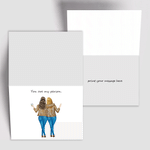 Personalized 2-4 Cartoon Characters Back View Greeting Card with Title & Message Bachelorette Party Birthday Gift for Sisters Besties