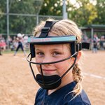 Personalised Multicolour Softball Fielder’s Mask Name Plate with Text Season‑End Gift for Softball Athletes