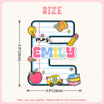 Personalised Pencil Apple Teacher Theme Initial Whiteboard Magnet with Tltle and Surname School Classroom Supplies Back to School Gift for Teacher