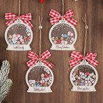 Personalized Cute Snowman Family Christmas Shaker Ornament with Name Home Decor Christmas Gift for Family Friends
