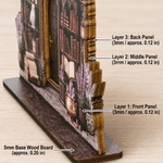 Personalised Dark Fantasy Witchy Bookshop Ornament Wooden Bookshelf Decor with Text and Year Reading Corner Birthday Halloween Gift for Book Lovers