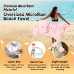 Personalisiertes, übergroßes, schnell trocknendes Strandtuch-Set für „Mr“ und „Mrs“ mit Namen und Jahr der Flitterwochen – 2er-Set als Hochzeitsgeschenk für frisch verheiratete Paare