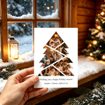 Personalised Christmas Tree Photos Collage Greeting Card with Text and Envelope Christmas New Year Gift for Family Friends