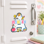 Personalised Pencil Apple Teacher Theme Initial Whiteboard Magnet with Tltle and Surname School Classroom Supplies Back to School Gift for Teacher