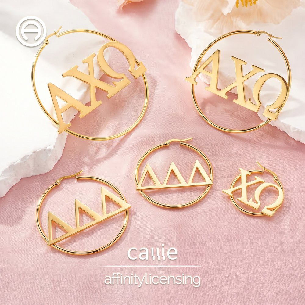boucles d’oreilles créoles personnalisées pour nouvelle membre de sororité