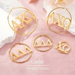Boucles d'oreilles créoles personnalisées avec lettres grecques – Cadeau pour la journée d'initiation à une sororité et la remise des diplômes universitaires, destiné aux nouvelles membres de sororité