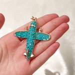 Personalized Bling Multicolor Tassel Airplane Bell Bag Charm Keychain with Initial Birthday Gift for Flight Attendant Friends