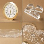 Personalized Romantic Heart-Shaped Turn Back the Clock Acrylic Plaque with Detachable Clock and Stand Wedding Anniversary Gift for Couple