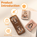 Personalized Cute Book-Reading Character Photo Magnetic PU Leather Bookmark Clip with Name Daily Reading Use Gift Birthday for Book Lovers