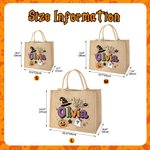 Personalized Cute Halloween Theme Large Jute Tote Bag with Name Trick or Treat Halloween Party Gift for Boys Girls