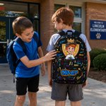 Mochila personalizada de gran capacidad con foto de dibujos animados con estrellas nube de palabras y nombre regalo de vuelta al cole para niños hijos