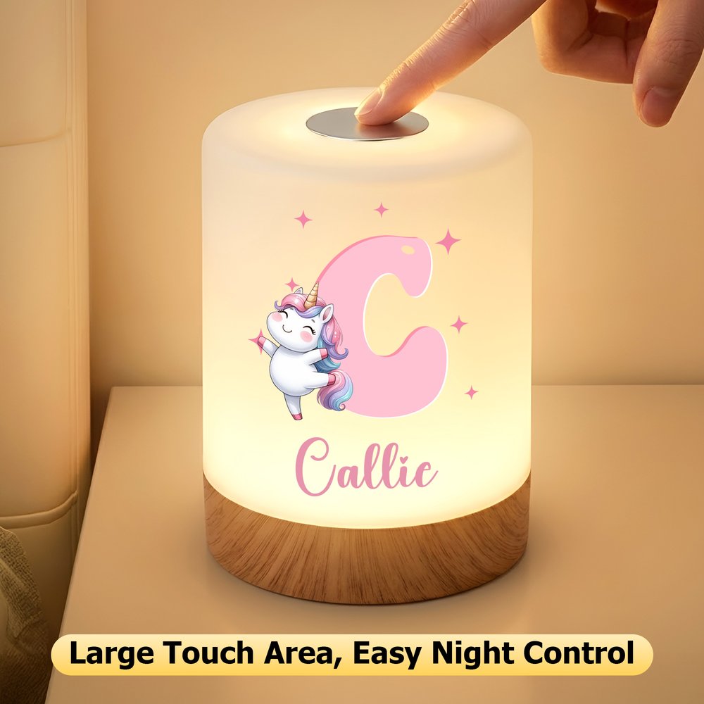 Personalised Dancing Animal Dimmable Touch Control Rechargeable Night Light with Name and Adjustable Colors Bedroom Decor Birthday Gift for Kids 3