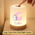 Personalised Dancing Animal Dimmable Touch Control Rechargeable Night Light with Name and Adjustable Colors Bedroom Decor Birthday Gift for Kids