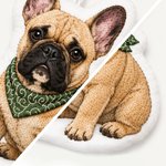 Personalised Cartoon Style Faux Embroidery Pet Photo Plush Bag Charm Keyring Birthday Gift for Pet Lovers