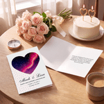 Personalised Foldable Circle Heart Shaped Star Map Greeting Card with Text and Envelope Wedding Anniversary Birthday Gift for Couple
