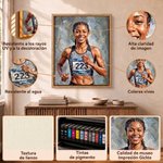 Impresión en lienzo personalizada con foto de maratón deportivo y nombre estilo pintura al óleo regalo de cumpleaños para maratonianos