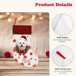 Personalised Christmas Theme Snowflake Pet Photo Christmas Stocking with Name Home Decoration Christmas Gift for Pet Lovers