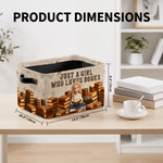 Personalized 3D-Style Character Artwork Photo Design Large Capacity Storage Basket with Name & Text and Handle Home Decor Birthday Gift for Bookworm
