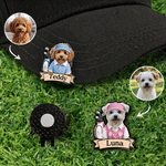 Personalized Cartoon Style Pet Photo Golf Ball Marker Magnetic Hat Clip with Name Golf Club Game Day Birthday Gift for Golfer Pet Owner