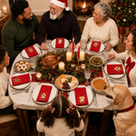 Personalized Gingerbread Man 100% Cotton Reusable Table Napkin with Name Table Decor Christmas Gift for Family