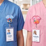 Personalized Cute Scrub Top Shaker ID Holder Badge Reel with Name Retractable Clip Funny Healthcare Worker Gift for Nurses Doctors Students
