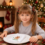 Personalized Gingerbread Man 100% Cotton Reusable Table Napkin with Name Table Decor Christmas Gift for Family