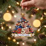 Personalized Family Photo Acrylic Christmas Tree Ornament with Name Hanging Decoration Christmas Gift for Couples Families Friends
