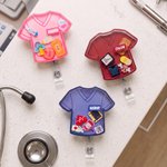 Personalized Cute Scrub Top Shaker ID Holder Badge Reel with Name Retractable Clip Funny Healthcare Worker Gift for Nurses Doctors Students
