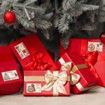 Personalised Stamp Style Christmas Tree Reindeer Waterproof Stickers with Name Christmas Party Gift for Family Kids