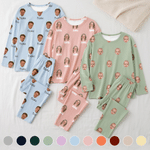 Personalised Multicolour 1-4 Pet Family Photos Family Pyjama Set with Name Daily Wear Birthday Anniversary Christmas Gift for Men Women Kids Pet Lovers
