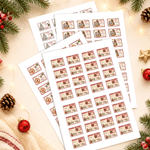Personalised Stamp Style Christmas Tree Reindeer Waterproof Stickers with Name Christmas Party Gift for Family Kids