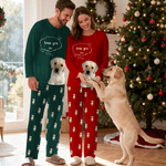 Personalised Pet Photo Fun Soft Long-Sleeve Lounge Pyjama Set with Name Home Wear Birthday Gift for Pet Owners Kids Family