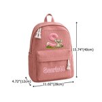 Personalised Cartoon Animal Initial Multicolour Corduroy Backpack with Name Daily Use Birthday Back to School Gift for Kids Toddlers