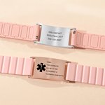 Gepersonaliseerde medische identificatiearmband met gegraveerd ID-label en magnetische band waterdicht voor dagelijks gebruik cadeau voor patiënten