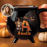 Personalised Witch Vampire Ceramic Coffee Mug with Name and Photo Daily Use Halloween Gift for Family Friends