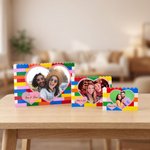 Personalised Heart-Shaped Photo Colourful Building Brick Puzzles with Name Home Decor Birthday Anniversary Gift for Couple Wife Mum