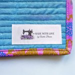 Personalised Sewing Machine Birth Flower Sewing Labels with Text 100% Cotton Clothing Handmade Item 15 Pcs Birthday Gift for DIY Craft Lovers
