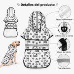 Chubasquero para mascotas personalizado impermeable con nombre y huellas lindas regalo de cumpleaños para amantes de mascotas