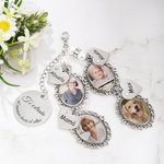 Colgante para ramo de novia personalizado de encaje con foto ovalada y colgante de corazón grabado regalo conmemorativo de boda para novias