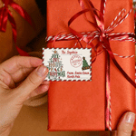 Personalised Stamp Style Christmas Tree Reindeer Waterproof Stickers with Name Christmas Party Gift for Family Kids