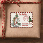 Personalised Stamp Style Christmas Tree Reindeer Waterproof Stickers with Name Christmas Party Gift for Family Kids