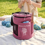 Personalised Retro Sewing Machine Oxford Cylindrical Large Yarn Storage Bag with Name Daily Use Birthday Gift for Crochet Lovers Women