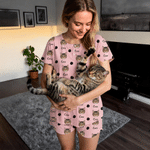 Personalized Pet Face Photo Soft Women Men Pajamas Set Home Wear Christmas Birthday Gift for Pet Lovers Owners