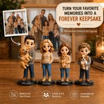 Personalized 3D Cartoon Character Photo Figurine Ornament with Name Desktop Decoration Birthday Anniversary Gift for Pet Parents Family
