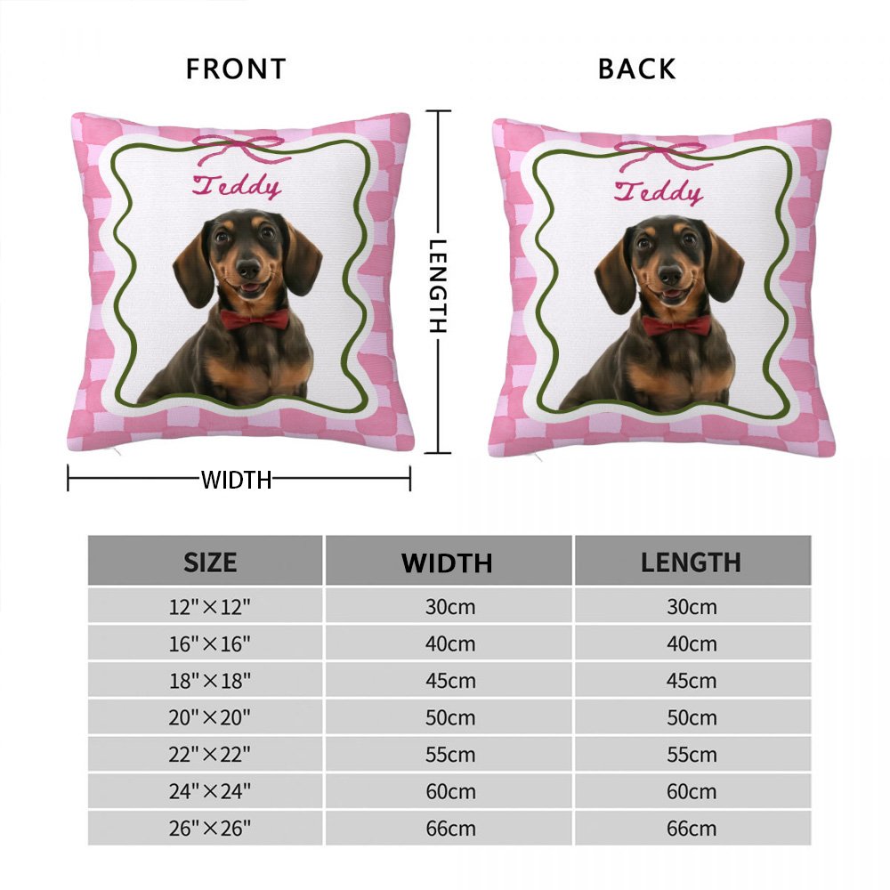 Personalised Stripe Grid Frame Pet Portrait Soft Cushion Cover with Name Home Decor Memorial Birthday Gift for Pet Owners Lovers 10