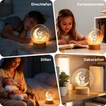 Personalisiertes Tiermotiv LED-Nachtlicht | mit Namen und Mondsichel | USB-betrieben | Kinderzimmer Deko | Geburtstagsgeschenk für Kinder