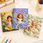 Personalised 3D-Effect Artwork Fantasy Angel Kid Photo A5 Spiral Journal Notebook with Name Daily Use Back to School Birthday Gift for Kids Students